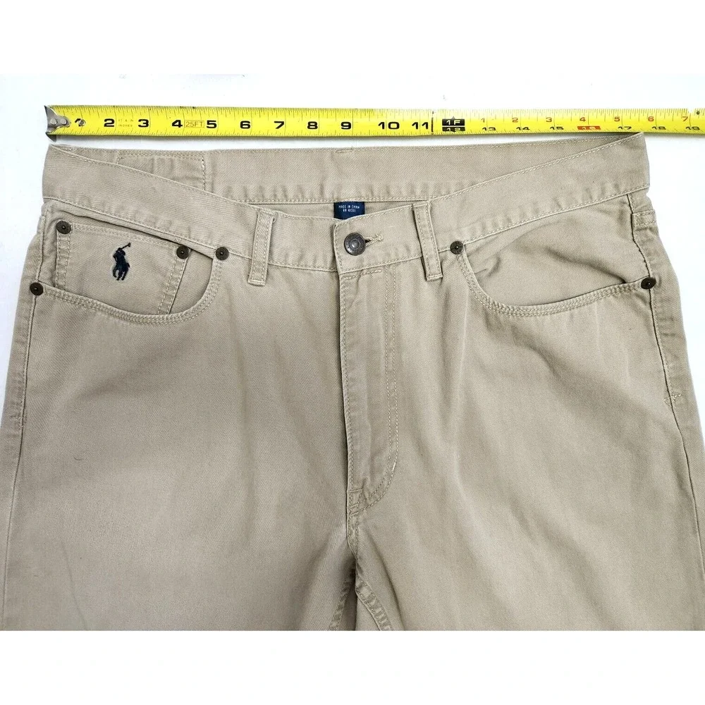 Polo Ralph Lauren Straight Pants Men's 36x34* Beige 5-Pocket Twill Jeans